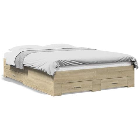 Giroletto Cassetti Rovere Sonoma 135x190 Cm Legno Multistrato - Foto 1