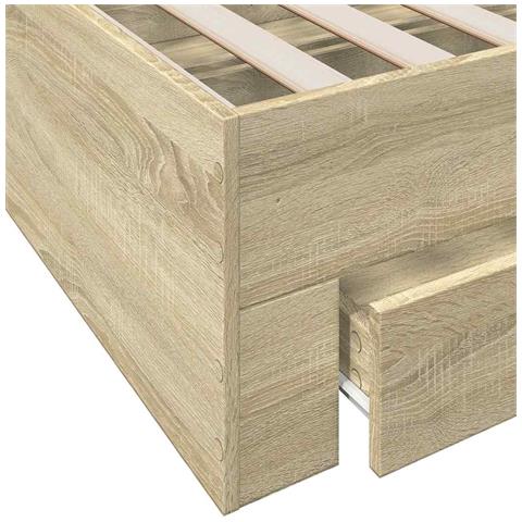Giroletto Cassetti Rovere Sonoma 135x190 Cm Legno Multistrato - Foto 2