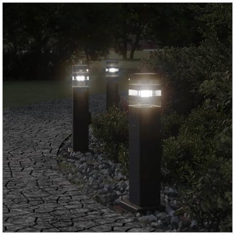 Lampada Da Terra Per Esterni Con Presa Nera 50 Cm Alluminio - Foto 1