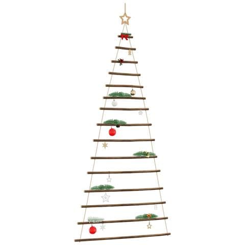 Albero Di Natale Da Parete Con Stella 100x210 Cm Ramo Naturale - Foto 1
