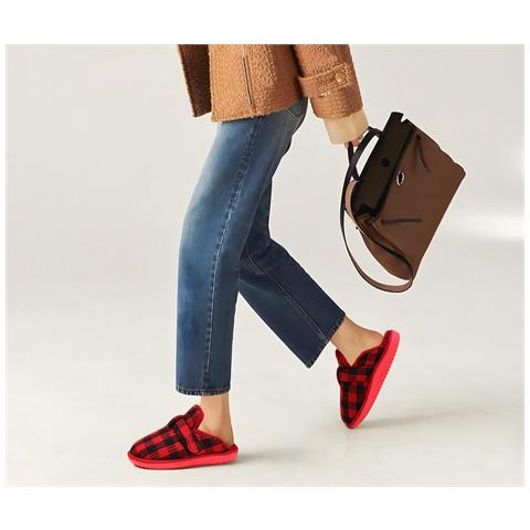 Pantofole In Morbida Schiuma Di Memoria - Rosso E Nero, Misura 36 - Foto 5