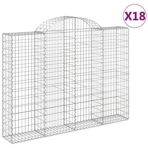 Cesti Gabbioni ad Arco 18 pz 200x30x140/160 cm Ferro Zincato - Foto 1