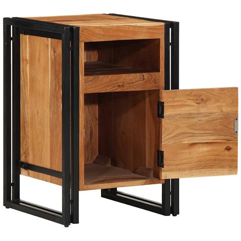 Comodino 40x40x59 cm in Legno Massello di Acacia - Foto 1