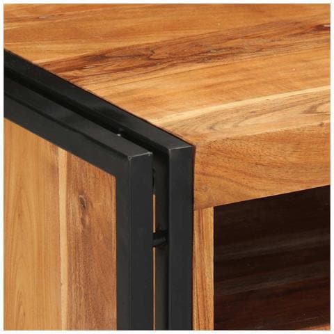 Comodino 40x40x59 cm in Legno Massello di Acacia - Foto 9
