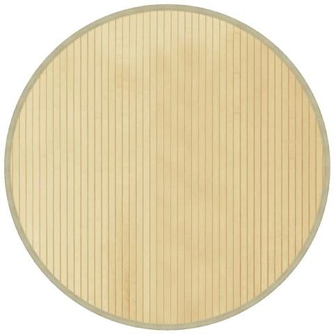 Tappeto Rotondo Naturale Chiaro 80 Cm In Bambù - Foto 2