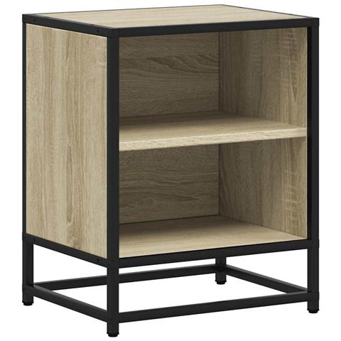 Comodino Rovere Sonoma 40x31x50 Cm Legno Multistrato E Metallo - Foto 2