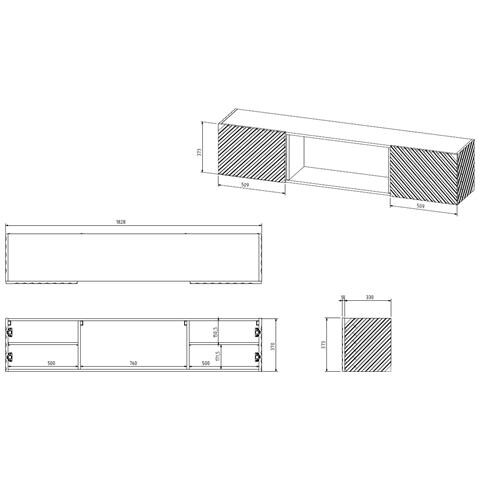 Armadio RTV LARA 183x35x37 bianco opaco + camino nero - Foto 2