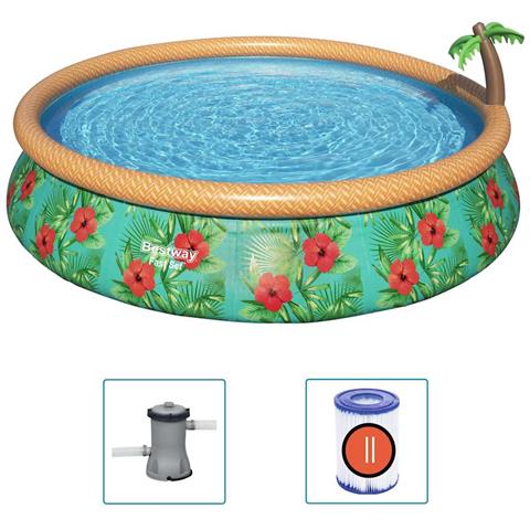 Bestway Fast Set Piscina Gonfiabile Paradise Palms 457x84 Cm - Foto 1