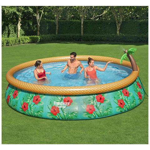 Bestway Fast Set Piscina Gonfiabile Paradise Palms 457x84 Cm - Foto 5