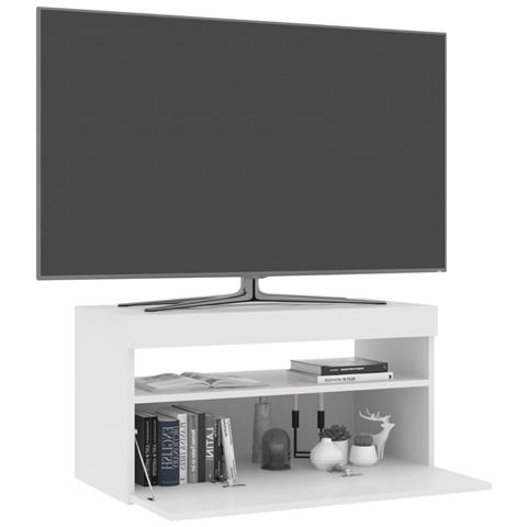 Lusso Casadino - Mobile Porta Tv Con Luci Led Bianco 75x35x40 Cm - Foto 2
