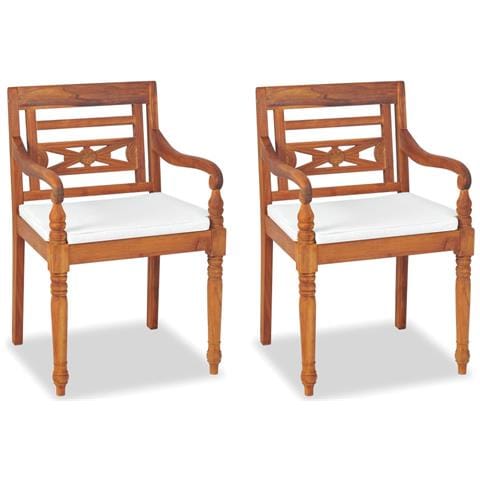 Set Da Pranzo Da Giardino 4 Pz Con Cuscini In Massello Di Teak - Foto 1