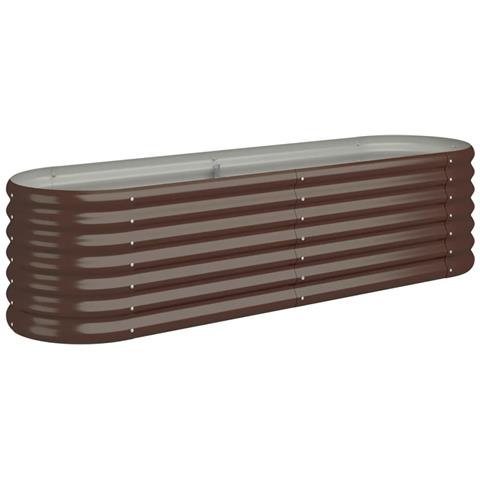 Letto Giardino Acciaio Verniciato A Polvere 152x40x36cm Marrone - Foto 1