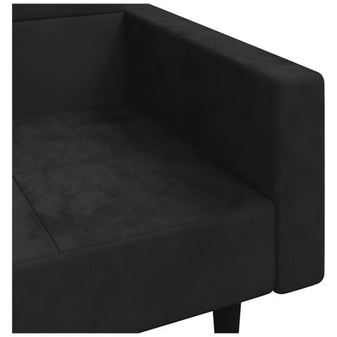 Divano Letto a 2 Posti con 2 Cuscini Nero in Velluto - Foto 9