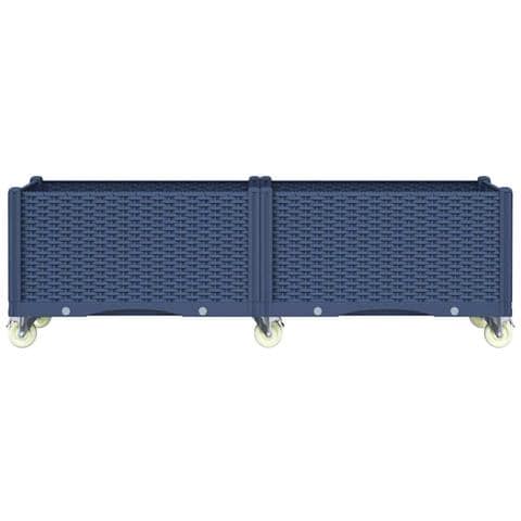 VidaXL Fioriera Modulare Da Giardino 160x120x53 Cm – 6 Vaschette In PP, Colore Grigio Blu, Effetto Rattan - 2