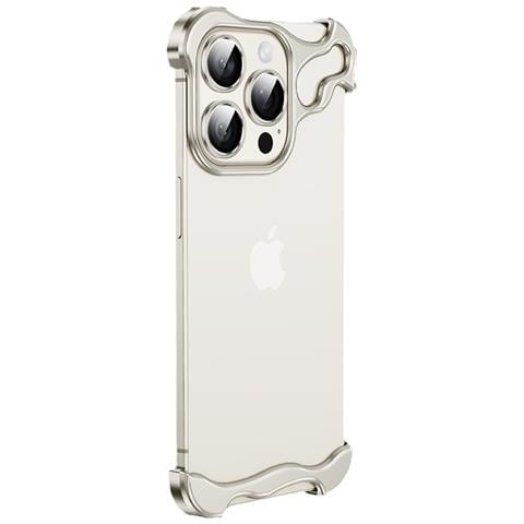 Custodia Unica Con Struttura In Metallo + Pellicola Per Obiettivo Per Iphone 12 Pro Max Silver - Foto 1