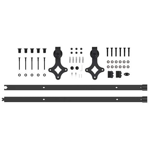 "Set di Porte Scorrevoli  con Set Hardware ""ORKDAL"" Bianco in Legno Massello e Vetro, Porta Interna  con Vetro ""ORKDAL"" Bianco 83x211x4 cm" - Foto 9