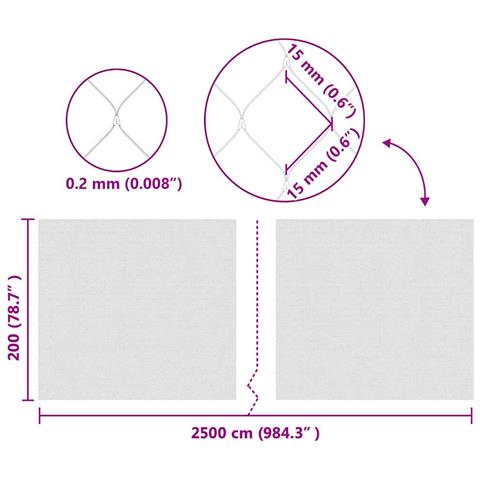Reticolo di Protezione per Uccelli Verde 2 x 25 m HDPE - Foto 7