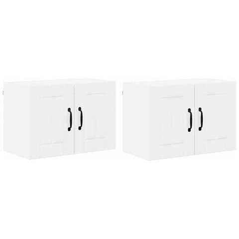 Armadi a pareti per cucina 2 pcs Bianco Lucido 60 x 31 x 40 cm - Foto 1
