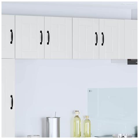 Armadi a pareti per cucina 2 pcs Bianco Lucido 60 x 31 x 40 cm - Foto 2
