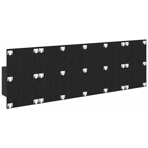 Testata con Comodino 3 pcs Rovere Nero Legno multistrato - Foto 9