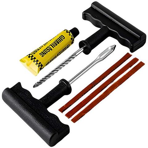 Kit Di Riparazione Pneumatici Tubeless Con Utensili Manuali E Strisce Sigillanti - Foto 1