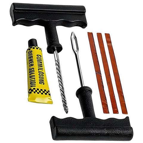 Kit Di Riparazione Pneumatici Tubeless Con Utensili Manuali E Strisce Sigillanti - Foto 5