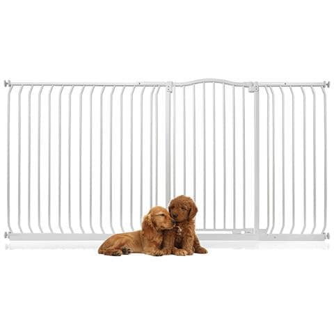 Bettacare Cancelletto Per Cani Extra Alto Con Parte Superiore Incurvata, 207cm - 216cm, Bianco Opaco, Extra Alto Con 100cm Di Altezza - Foto 1