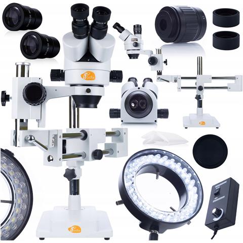 Mikroscopio Stereoscopico Trinoculare Jupiter Pro Msjp-t-sdms1 Con Illuminatore 56xled - Alta Qualità Ottica, Zoom 7x-45x, Uso Professionale - Foto 1