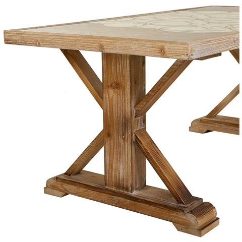 Tavolo In Legno Marrone 120,5x60,5x50,5h - Foto 8