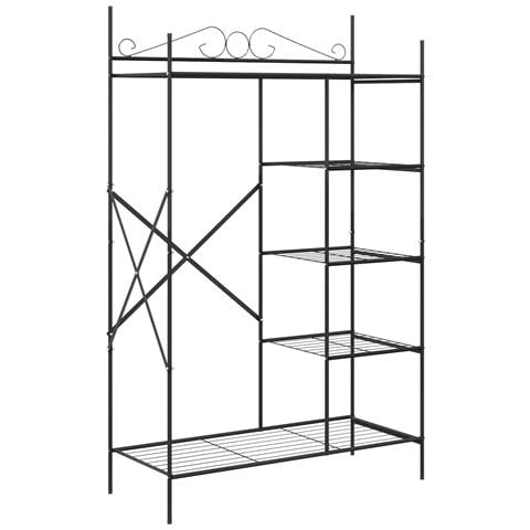 Armadio Aperto con lo scaffale Nero 104,5 x 45 x 172 cm Acciaio - Foto 1