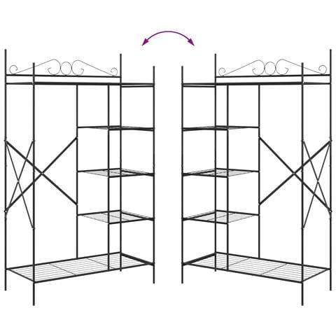 Armadio Aperto con lo scaffale Nero 104,5 x 45 x 172 cm Acciaio - Foto 9