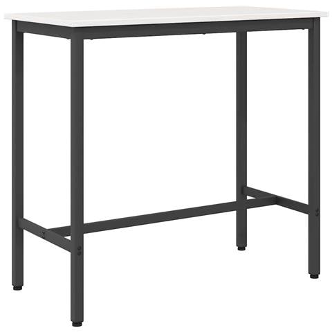 tavolo Bianco 100 x 50 x 91 cm Legno ingegnerizzato e acciaio - Foto 1
