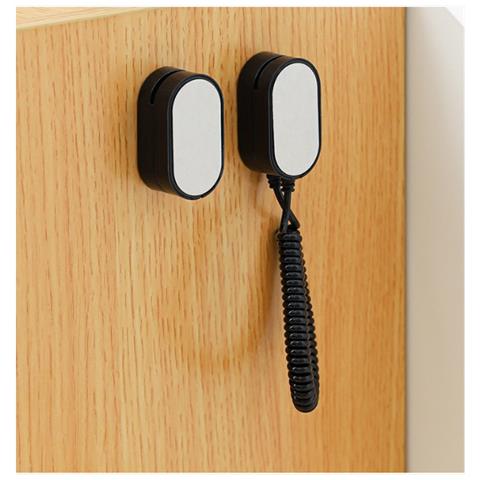 Supporto Magnetico Adesivo Per Telecomando Con Cavo A Molla Retrattile 1.2m - Montaggio Senza Forare, Anti-smarrimento, Plastica, Multicolore Black - Foto 5