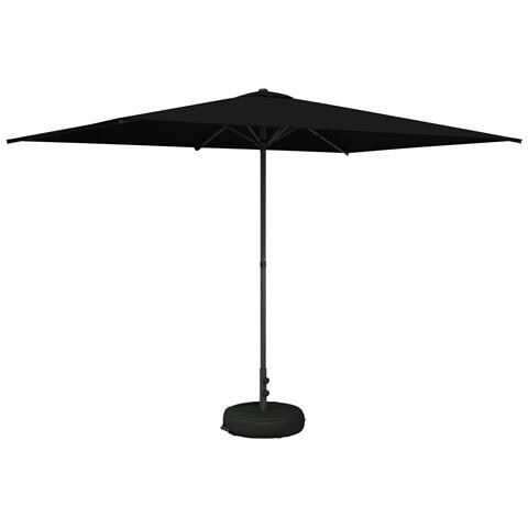 Ombrello da giardino 200 x 300 cm Poliestere Rettangolare Nero - Foto 1