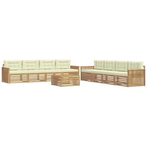 Set di divani da esterno 9 pcs Bianco e Crema - Foto 1