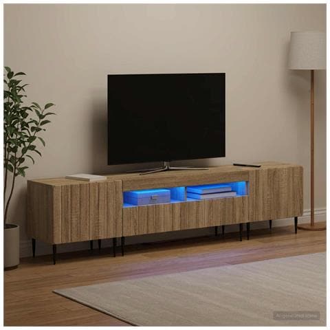 Mobile TV LED a 5 pezzi Rovere Sonoma Legno ingegnerizzato - Foto 9