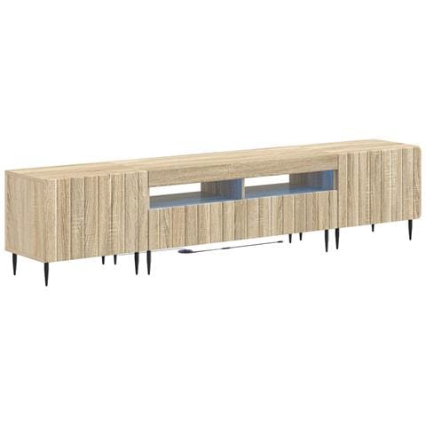 Mobile TV LED a 5 pezzi Rovere Sonoma Legno ingegnerizzato - Foto 1