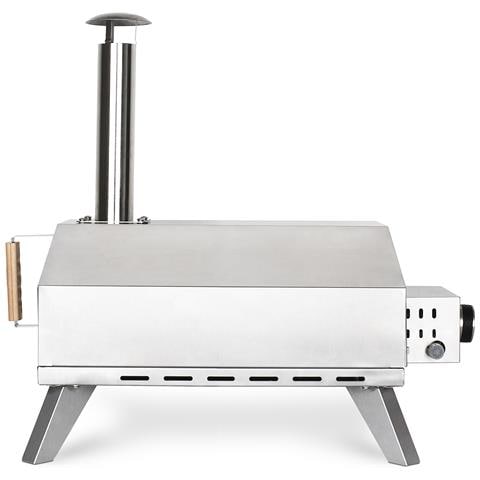 Forno a gas per pizza GINO440, 30,5x30,5 cm, Pietra in Cordierite, fino a 450°C, Porta e camino rimovibili, Termometro e Paletta incorporati - Foto 2