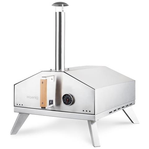Forno a gas per pizza GINO440, 30,5x30,5 cm, Pietra in Cordierite, fino a 450°C, Porta e camino rimovibili, Termometro e Paletta incorporati - Foto 1