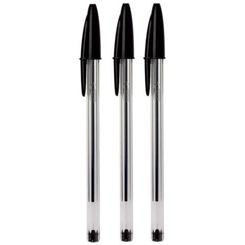 Set 3 Penne A Sfera Bic Cristal Original Penna Inchiostro Nero Punta 1 Mm - Foto 1
