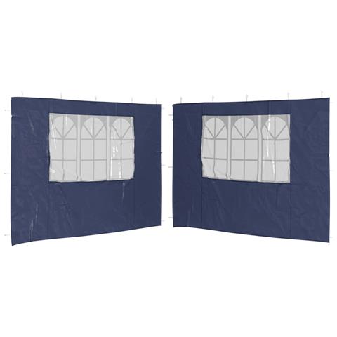 Parete Per Tendostruttura 2 Pz Con Finestra In Pe Blu - Foto 1