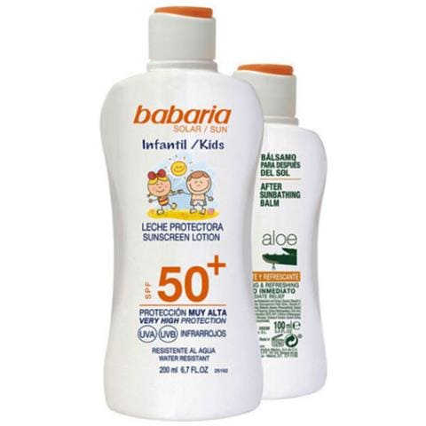 Sun Kids Sunscreen - Protezione solare Lotion Water Resistant Spf50 200ml Set 2 Parti 2019 - Foto 1