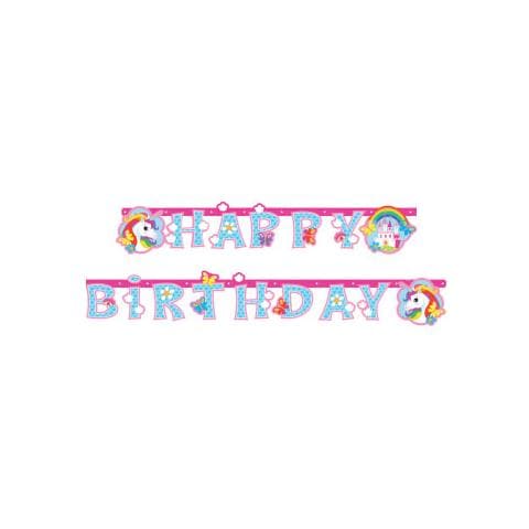 Amscan - Ghirlanda Happy Birthday Unicorno Arcobaleno - Foto 1