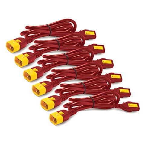 Power Cord Kit (6 Ea) Locking C13 To C14 0.6m Red - Foto 1