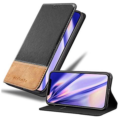 Custodia Libro Per Apple Iphone Xs Max In Nero Marrone - Con Vani Di Carte, Funzione Stand E Chiusura Magnetica - Portafoglio Cover Case Wallet Book Etui Protezione - Foto 1