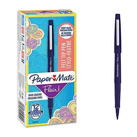 Flair Penna 11 Millimetri Punta Media Blu Marino Scatola Di 12 - Foto 1