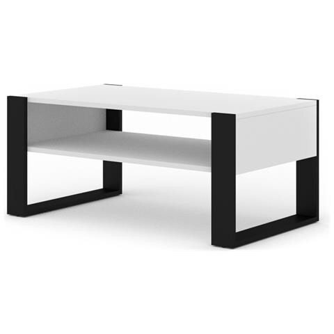 Nuka F - Tavolino Da Caffè Con Mensola, 110 X 60 Cm, Colore: Bianco - Foto 3