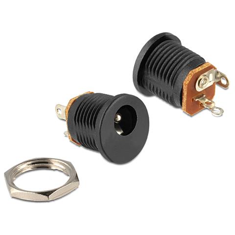 65503, DC 2.1 x 5.5 mm, Femmina, Nero, Plastica, Sacchetto di politene - Foto 1