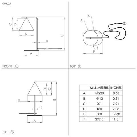 Lampada Da Scrivania Contemporanea Narices 1 Luce Acciaio Nero - Foto 2