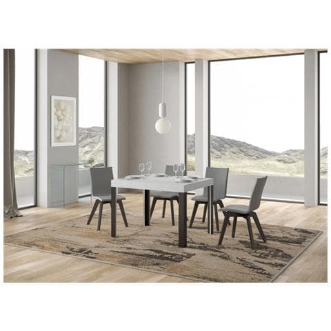 Tavolo Allungabile 70x110/194 Cm Linea Telaio Antracite - Bianco Frassino - Foto 1
